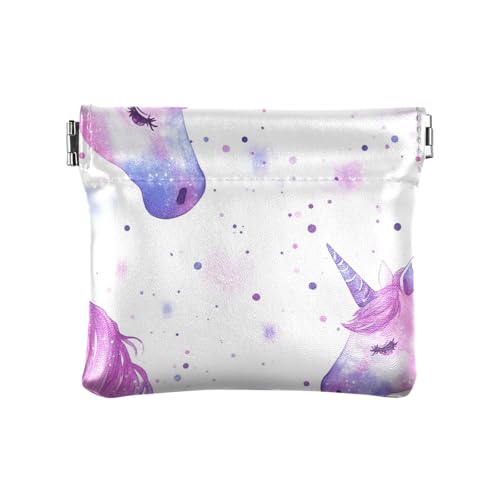 Peach Unicorns Dreamy Purple Realm Damen Herren Leder Münzgeldbörsen Wasserdicht Mini Kartenhalter Geldbörse für Mädchen Damen Handtasche, Pfirsich-Einhörner Dreamy Purple Realm, Einheitsgröße, von famyily