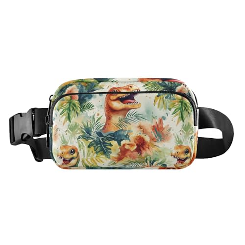Pop Dinosaurier Blooms trendige Bauchtasche für Damen und Herren, Mehrzweck-Brusttasche, Gürteltasche mit verstellbarem Riemen für Einkaufen, Sport, Arbeit, Pop-Dinosaurier-Blüten, Einheitsgröße, Pop von famyily