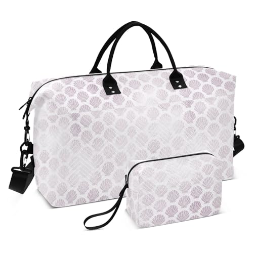 Reisetasche mit luxuriösem Muster, Reisetasche, Reisetasche, Turnbeutel mit verstellbarem Riemen für Reisen, großes Fassungsvermögen, Violett / goldfarben Reisetasche mit luxuriösem Muster, Reisetasche, Reisetasche, Turnbeutel mit verstellbarem Riemen für Reisen, großes Fassungsvermögen, Violett / goldfarben von famyily