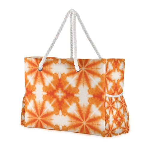 Robuste Tragetasche mit Reißverschluss, für Reisen, mit Reißverschluss, für die Schule, mit Taschen, Orange von famyily