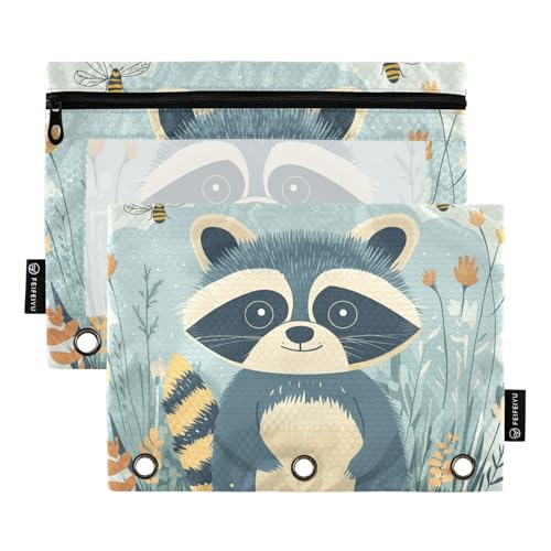 Robuster Waschbär A River Binder Pocket Ordner Kunststoff Binder Taschen für 3 Ringe Ordner Etui mit drei Ringen für Schule Büro Organizer von famyily