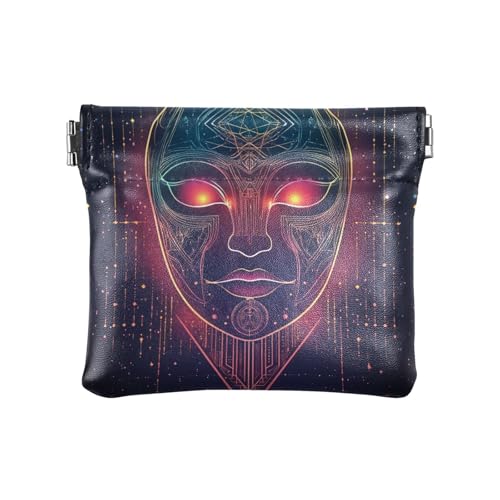 Rose Tarot Damen Leder Münzbörsen Beutel Einzigartige Kosmetiktaschen für Frauen Mädchen, Partymaske Tarot, 1 size, Modern von famyily