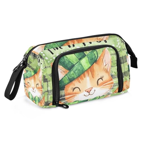St Cute Cat Charm Large Pencil Case Large Capacity Cute School Supplies with Handle Cases With Pencil Holder for Teacher School Supply von famyily