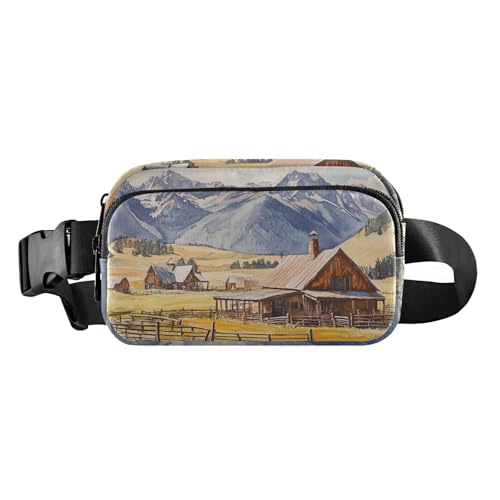 Stilvolle Bauchtasche für Damen und Herren, charmante Freiheitsstatue, kleine Crossbody-Sporttasche für Workout, Laufen, Cowboy Ranch Horse Mountain, 1 size Stilvolle Bauchtasche für Damen und Herren, charmante Freiheitsstatue, kleine Crossbody-Sporttasche für Workout, Laufen, Cowboy Ranch Horse Mountain, 1 size von famyily