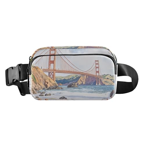 Stilvolle Bauchtasche für Damen und Herren, charmante Freiheitsstatue, kleine Crossbody-Sporttasche für Workout, Laufen, San Francisco, 1 size Stilvolle Bauchtasche für Damen und Herren, charmante Freiheitsstatue, kleine Crossbody-Sporttasche für Workout, Laufen, San Francisco, 1 size von famyily