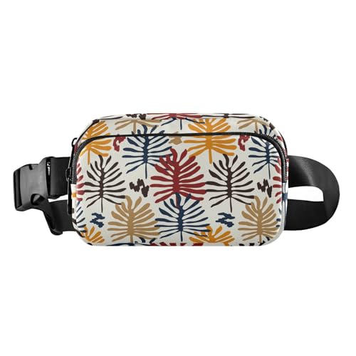 Stilvolle Bauchtasche mit tropischen Pflanzenblättern, für Damen und Herren, große Kapazität, Reisetasche, unverzichtbar mit verstellbarem Gurt, für Radfahren, Wandern, Fitnessstudio, Tropische Stilvolle Bauchtasche mit tropischen Pflanzenblättern, für Damen und Herren, große Kapazität, Reisetasche, unverzichtbar mit verstellbarem Gurt, für Radfahren, Wandern, Fitnessstudio, Tropische von famyily