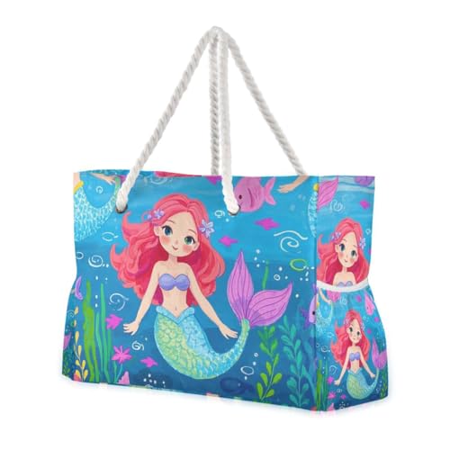 Strandtasche mit niedlichem Cartoon-Motiv, wasserdicht, faltbar, mit Reißverschluss, große Arbeitstasche für Damen, für Reisen, Fitnessstudio, Urlaub Strandtasche mit niedlichem Cartoon-Motiv, wasserdicht, faltbar, mit Reißverschluss, große Arbeitstasche für Damen, für Reisen, Fitnessstudio, Urlaub von famyily