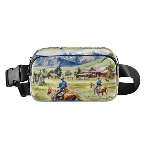 Stylische Gürteltasche mit Cowboy-Pferdemotiv, für Damen und Herren, Mini-Crossbody-Tasche mit verstellbarem Riemen für Reisen, Cowboy-Pferd, 1 size von famyily