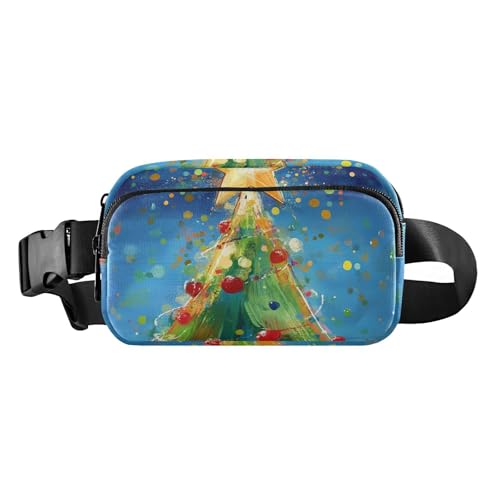 Stylische Gürteltasche mit Cowboy-Pferdemotiv, für Damen und Herren, Mini-Crossbody-Tasche mit verstellbarem Riemen für Reisen, Schicker Weihnachtsbaumstern, 1 size von famyily