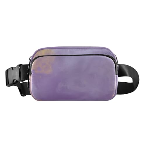 Süße Umhängetasche für Damen und Herren, Mini-Gürteltasche mit verstellbarem Riemen, für Radfahren, Wandern, Fitnessstudio, Violett und goldfarben, Purple and Gold Ink Dream, Einheitsgröße Süße Umhängetasche für Damen und Herren, Mini-Gürteltasche mit verstellbarem Riemen, für Radfahren, Wandern, Fitnessstudio, Violett und goldfarben, Purple and Gold Ink Dream, Einheitsgröße von famyily