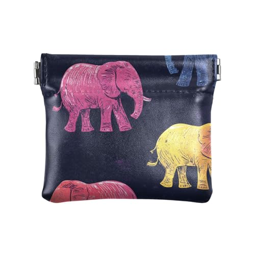 Süßer Elefant trendiger Stil Frauen Leder Münzgeldbörse praktische Tasche Geldbörse Make-up Tasche für Frauen, süßer Elefant trendiger Stil, Einheitsgröße, modern, Süßer Elefant, trendiger Stil, von famyily