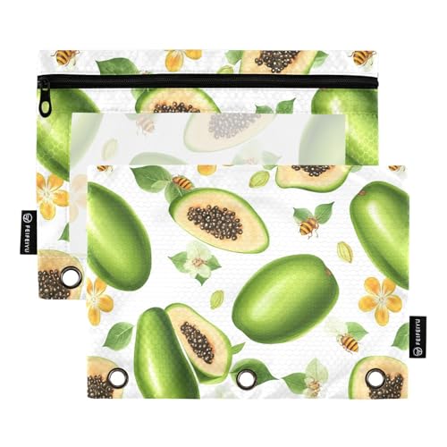 Sweet Pawpaw Federmäppchen, Kunststoff, Bindertaschen für Ordner, 3 Ringe mit drei Ringen, für Kinder, Schreibwaren-Organizer, Upplies von famyily