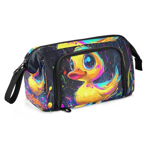 Sweet Pet Duck Schulmäppchen, großes Fassungsvermögen, Kunst-Federmäppchen mit Fach, Etuis mit Stifthalter, für Erwachsene, adretter Schulbedarf von famyily