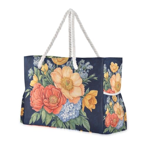 Tasche mit Retro-Blumen mit Farb-Ölgemälde, sanddicht, wasserdicht, für Strand, mit Reißverschluss, Reisetasche, für Damen, ideal für Reisen, Pool, Schwimmen, Strand, Urlaub Tasche mit Retro-Blumen mit Farb-Ölgemälde, sanddicht, wasserdicht, für Strand, mit Reißverschluss, Reisetasche, für Damen, ideal für Reisen, Pool, Schwimmen, Strand, Urlaub von famyily