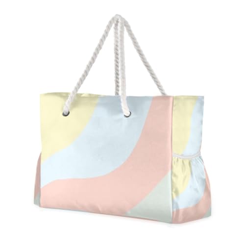 Tragbare Tragetasche mit buntem Patchwork-Muster, mit Taschen und Seitentaschen, große Tragetasche mit Getränkehaltern an der Seite von famyily