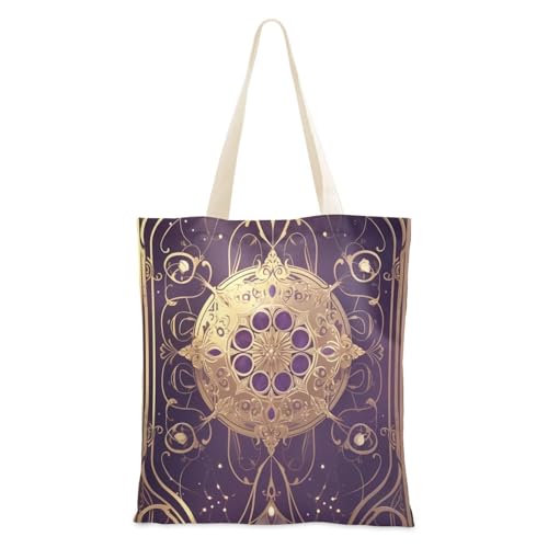 Tragetasche aus Segeltuch, Schwarz und Lila, Tarot-Astrologie-Tragetasche mit Taschen für Reisen, Buch-Tragetasche Tragetasche aus Segeltuch, Schwarz und Lila, Tarot-Astrologie-Tragetasche mit Taschen für Reisen, Buch-Tragetasche von famyily