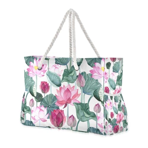 Tragetasche für Damen, Motiv: Aquarell-Blume, Shabby-Chic, großes Fassungsvermögen, mit Seitentaschen, Wochenend-Tragetasche, Strandtasche, Pooltasche, Arbeitstasche, Einkaufstasche Tragetasche für Damen, Motiv: Aquarell-Blume, Shabby-Chic, großes Fassungsvermögen, mit Seitentaschen, Wochenend-Tragetasche, Strandtasche, Pooltasche, Arbeitstasche, Einkaufstasche von famyily