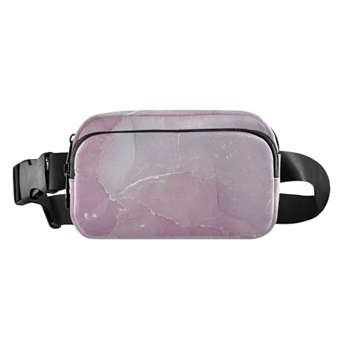 Trendige Crossbody-Tasche mit Marmor-Textur, Hüfttasche für Damen und Herren, wasserabweisend, Bauchtasche mit verstellbarem Riemen für Reisen, Laufen, Wandern, Pfirsich-Marmor-Textur, Einheitsgröße von famyily
