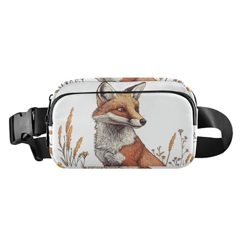 Twigs Bird Spring Cute Fanny Pack Waist Bag for Men Women Large Capacity Belt Bag Travel Wallet for Running Hiking, Cartoon-Fuchs, Weiß, 1 size von famyily