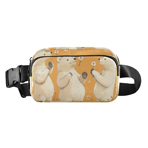 Twigs Bird Spring Cute Fanny Pack Waist Bag for Men Women Large Capacity Belt Bag Travel Wallet for Running Hiking, Cute Bears Orange, 1 size von famyily