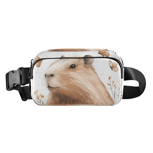 Twigs Bird Spring Cute Fanny Pack Waist Bag for Men Women Large Capacity Belt Bag Travel Wallet for Running Hiking, Sweet Capybara White, 1 size Twigs Bird Spring Cute Fanny Pack Waist Bag for Men Women Large Capacity Belt Bag Travel Wallet for Running Hiking, Sweet Capybara White, 1 size von famyily