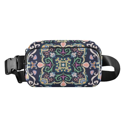 Umhängetasche mit buntem Bohemian-Muster, stilvolle Umhängetasche für Damen und Herren, kleine Crossbody-Tasche mit verstellbarem Riemen für Reisen, Urlaub, Laufen, Buntes Bohemian-Muster, von famyily