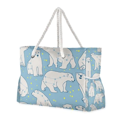 Ursa Kleine Eisbär-Tragetaschen für Damen, mit Seitentaschen, Wochenendtasche mit Getränkehaltern an der Seite Ursa Kleine Eisbär-Tragetaschen für Damen, mit Seitentaschen, Wochenendtasche mit Getränkehaltern an der Seite von famyily