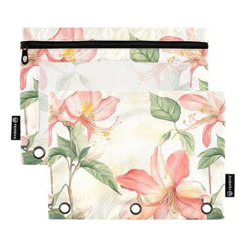 Uruguay Federmäppchen, Motiv: Blume des Ceibo-Baums, Sommerblumen, 3 Locher, Ordner für Ordner, 3 Ringe mit Ordnerlöchern, für Kinder, Schreibwaren-Organizer, Upplies von famyily