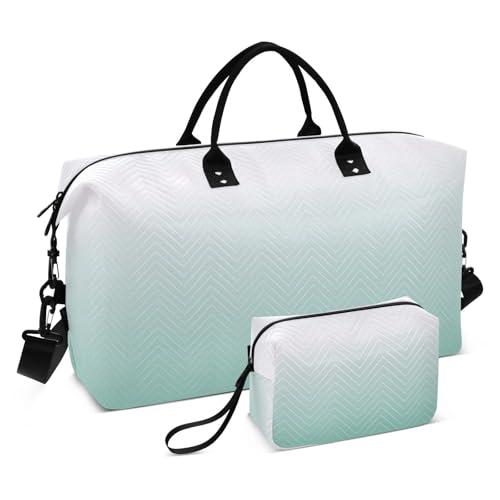 Violett-Grün Farbverlauf Gepäck Reisetasche Handgepäck Wochenendtasche Sport Turnbeutel mit Kulturbeutel für Sport Multifunktional von famyily