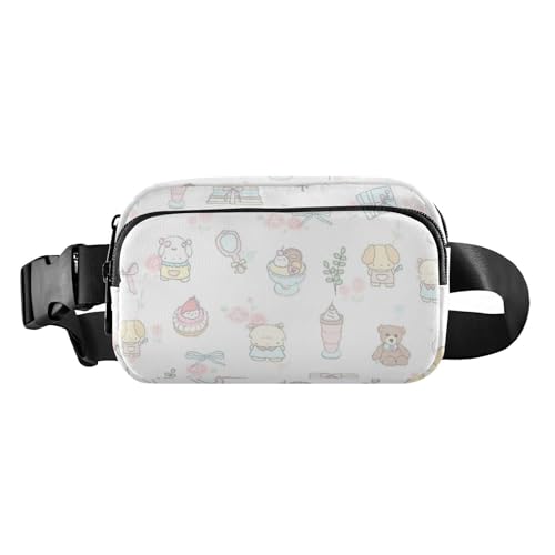 Weiße frische süße kleine Blume, trendige Gürteltasche für Männer und Frauen, Mini-Gürteltasche, Reisebrieftasche mit verstellbarem Riemen für Reisen, Einkaufen, Laufen, Weiße frische süße kleine von famyily