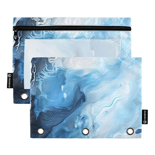 Zeichenstift mit blauer und weißer Tinte, mit transparentem Fenster, großes Fassungsvermögen, Taschen mit 3 Löchern, für Bürobedarf, mehrfarbig, 2 Stück von famyily