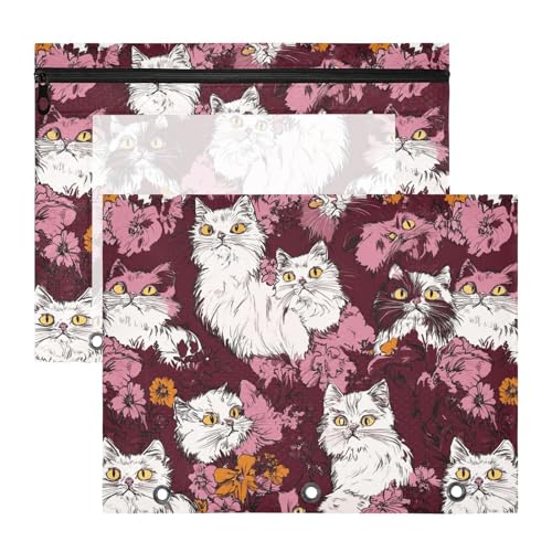 famyily Binder-Federmäppchen, stabiler Stifthalter für A4-Papier, Briefe, 2 Stück, Lehrer, Kunstbedarf, Aufbewahrung, Schönheit, türkische Angoracats, Burgunderrot famyily Binder-Federmäppchen, stabiler Stifthalter für A4-Papier, Briefe, 2 Stück, Lehrer, Kunstbedarf, Aufbewahrung, Schönheit, türkische Angoracats, Burgunderrot von famyily