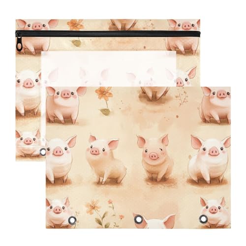 famyily Binder-Federmäppchen, tragbare Aufbewahrungstasche für A4-Papier, Briefe, 2 Stück, Studenten, Schulanfang, Cartoon, Haustier, Schwein, niedlich famyily Binder-Federmäppchen, tragbare Aufbewahrungstasche für A4-Papier, Briefe, 2 Stück, Studenten, Schulanfang, Cartoon, Haustier, Schwein, niedlich von famyily