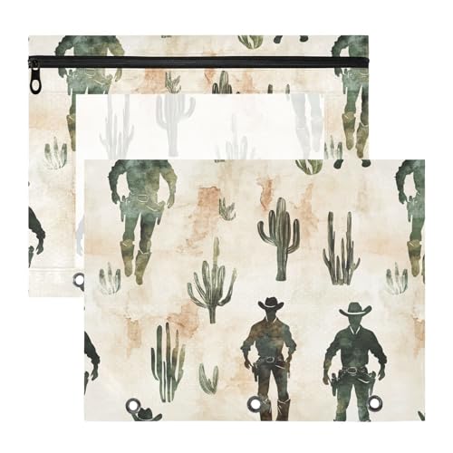 famyily Binder-Federmäppchen mit 3 verstärkten Ösen, Taschenordner für A4-Papier, Briefe, 2 Stück, Lehrer, Büro, Western Cowboy, Spurs, Kaktus, West Ranch famyily Binder-Federmäppchen mit 3 verstärkten Ösen, Taschenordner für A4-Papier, Briefe, 2 Stück, Lehrer, Büro, Western Cowboy, Spurs, Kaktus, West Ranch von famyily