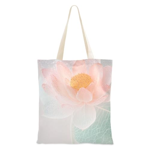 famyily Canvas-Tasche, transparente Blumen-Leinen-Tragetasche für Damen für Frauen, Arbeit, ästhetische Canvas-Tragetasche von famyily