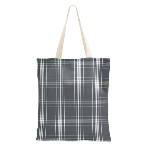 famyily Canvas-Tragetasche, schwarz-weiß kariertes Muster, Canvas-Tragetaschen für Damen für individuelle Freunde, Segeltuchtaschen zum Basteln von famyily