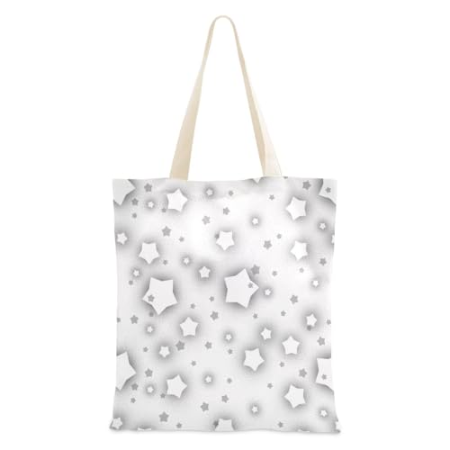 famyily Canvas-Tragetasche, schwarz-weißer Stern, Canvas-Tragetasche für Frauen zum Geburtstag, niedliche Canvas-Tasche famyily Canvas-Tragetasche, schwarz-weißer Stern, Canvas-Tragetasche für Frauen zum Geburtstag, niedliche Canvas-Tasche von famyily
