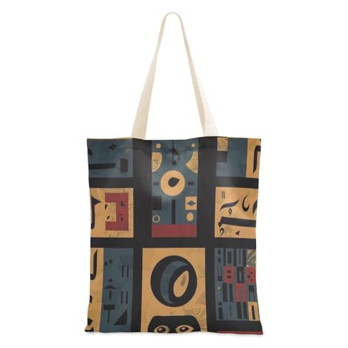 famyily Canvas-Tragetaschen, Vintage-Stil, bunte Geometrie, Einkaufstaschen aus Segeltuch, für Einkäufe auf Reisen, wiederverwendbare Einkaufstaschen famyily Canvas-Tragetaschen, Vintage-Stil, bunte Geometrie, Einkaufstaschen aus Segeltuch, für Einkäufe auf Reisen, wiederverwendbare Einkaufstaschen von famyily