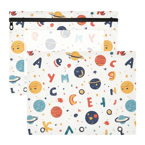 famyily Federmäppchen, Mehrzweck-Kunststoff-Aktenordner für A4-Papier, Briefe, 2 Stück, Studenten, Zuhause, Cartoon, äußere Planeten, Alphabet famyily Federmäppchen, Mehrzweck-Kunststoff-Aktenordner für A4-Papier, Briefe, 2 Stück, Studenten, Zuhause, Cartoon, äußere Planeten, Alphabet von famyily