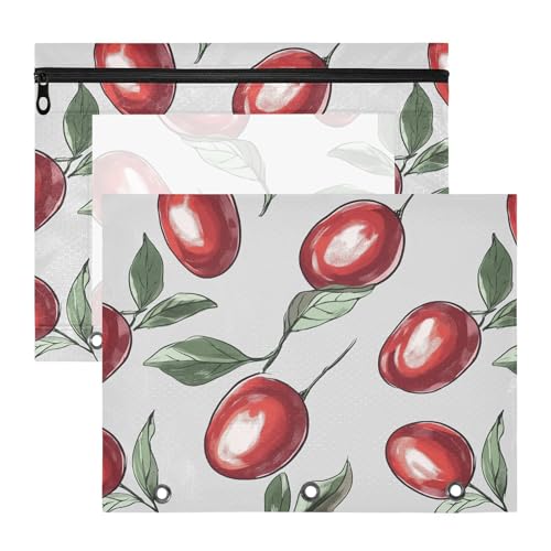 famyily Federmäppchen, tragbare Aufbewahrungstasche für A4-Papier, Briefe, 2 Stück, Studenten, Kunstbedarf, Aufbewahrung, frisches Jujube, Obst, Silber von famyily