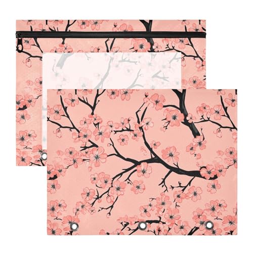 famyily Federmäppchen mit 3 verstärkten Ösen, Aufbewahrungstasche für A4-Papier, Briefe, 2 Stück, Studenten, Büro, Kirschblüten, Zweige, Rosa famyily Federmäppchen mit 3 verstärkten Ösen, Aufbewahrungstasche für A4-Papier, Briefe, 2 Stück, Studenten, Büro, Kirschblüten, Zweige, Rosa von famyily