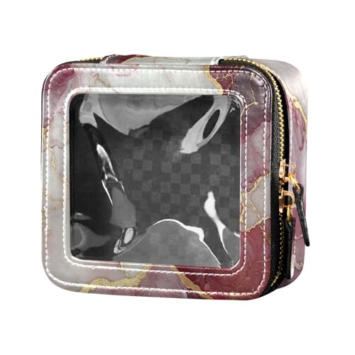 famyily Kosmetiktasche für Damen, Marmor, Burgunderrot, Weiß, Marmor Burgunderweiß, 1 size von famyily