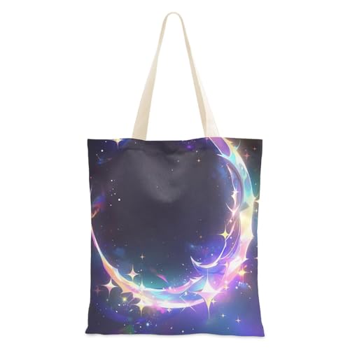 famyily Leinentaschen, Neo-Realismus, Glasy Moon Canvas-Einkaufstaschen für Lehrer, Leinen-Einkaufstasche von famyily