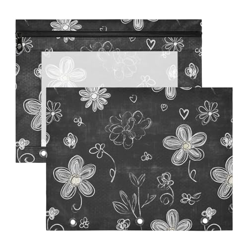 famyily Mehrzweck-Aufbewahrungstasche für A4-Papier, Briefe, 2 Stück, für Lehrer und Zuhause, Blumenskizze famyily Mehrzweck-Aufbewahrungstasche für A4-Papier, Briefe, 2 Stück, für Lehrer und Zuhause, Blumenskizze von famyily