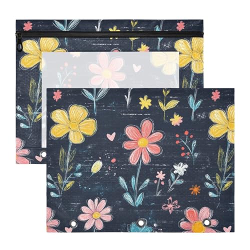 famyily Mehrzweck-Federmäppchen mit 3 Löchern für A4-Papier, Briefe, 2 Stück, Studenten, Klasse, Schönheit, einzigartige, bunte Blumen famyily Mehrzweck-Federmäppchen mit 3 Löchern für A4-Papier, Briefe, 2 Stück, Studenten, Klasse, Schönheit, einzigartige, bunte Blumen von famyily