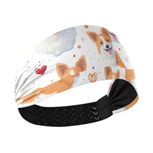 famyily Niedlicher Cartoon-Welpen-Hund, rutschfest, breit, dehnbar, Haarbänder für Basketball, Tennis, Basketball, den täglichen Gebrauch, bunte Herzogshund-Sterne, Weiß famyily Niedlicher Cartoon-Welpen-Hund, rutschfest, breit, dehnbar, Haarbänder für Basketball, Tennis, Basketball, den täglichen Gebrauch, bunte Herzogshund-Sterne, Weiß von famyily