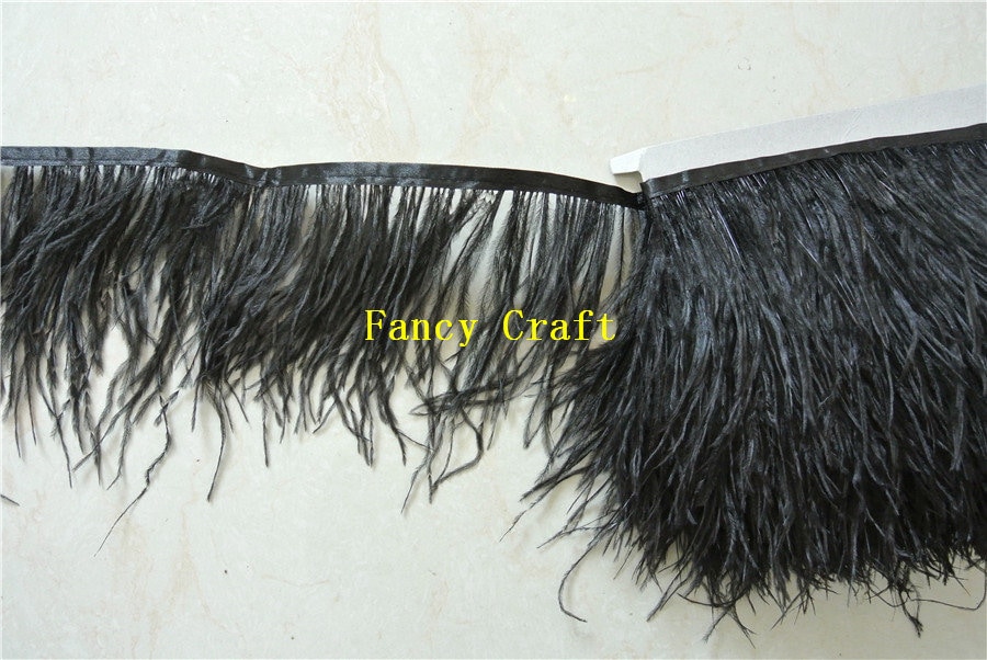 10 Meter Schwarze Straußenfeder Zierleiste Fransen 10 Meter Schwarze Straußenfeder Zierleiste Fransen von fancycraftsupply