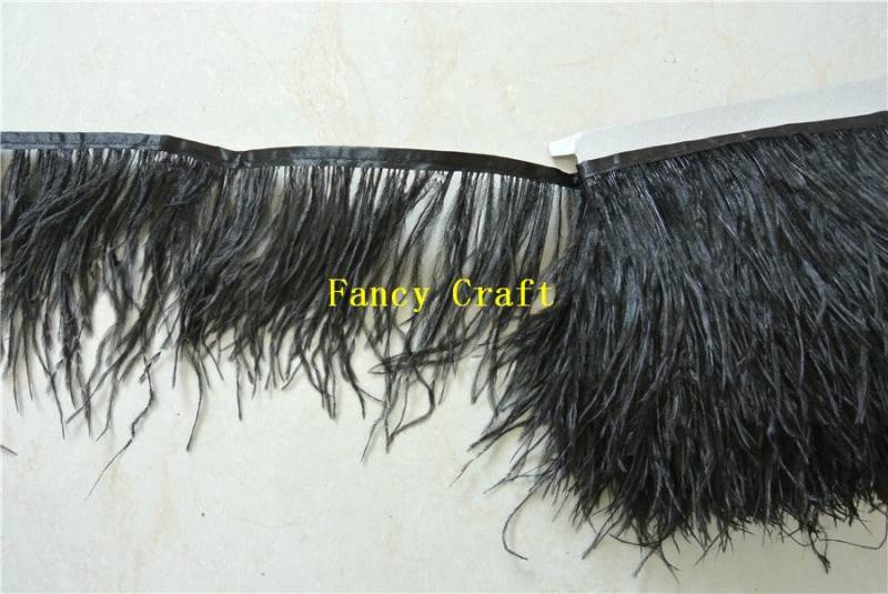 10 Meter Schwarze Straußenfeder Zierleiste Fransen 10 Meter Schwarze Straußenfeder Zierleiste Fransen von fancycraftsupply