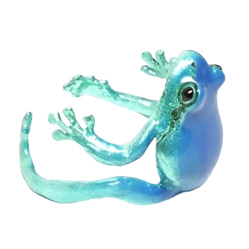 2 Baumfrosch-Ringe – Neuester Baumfrosch-Ring | lustiger -Ring für Frauen | kreativer lustiger handgefertigter Tierring | seltsamer grüner Harzring | zarter Froschring Schmuck für Damen und von fanelod