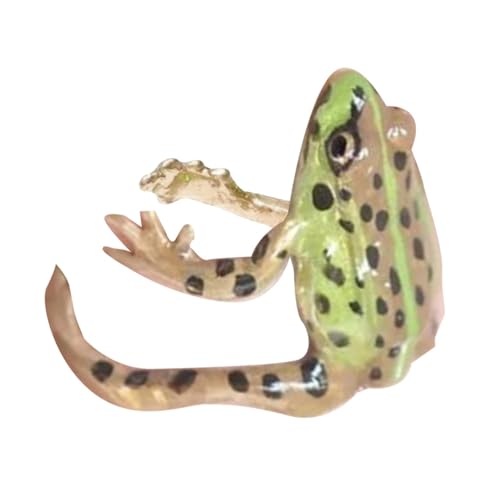 2 Baumfrosch-Ringe – Neuester Baumfrosch-Ring | lustiger -Ring für Frauen | kreativer lustiger handgefertigter Tierring | seltsamer grüner Harzring | zarter Froschring Schmuck für Damen und von fanelod